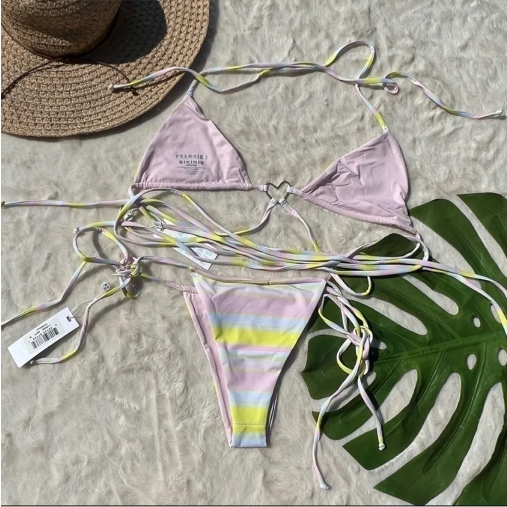 Frankie's Bikini Tatum Top and Tia Bottom Summer Stripe Bikini Set